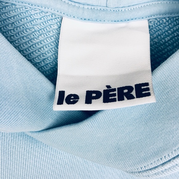 Le Pere "Domo" Hearts Hoodie Men's Size Medium Blue Oversized Hooded Pullover M - Picture 8 of 10